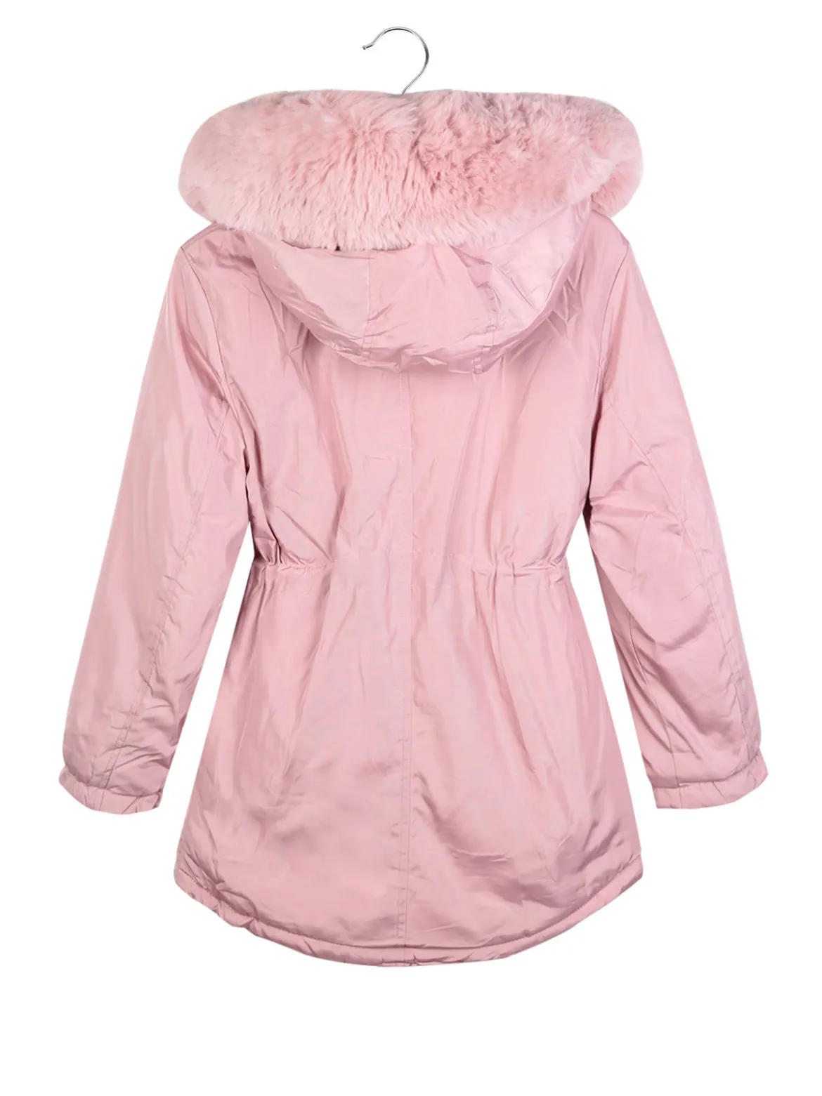 Pink Baby Parka imbottito da bambina con cappuccio