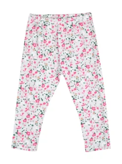 Pink Girl Completo 2 pezzi da neonata con leggings floreali - rosa