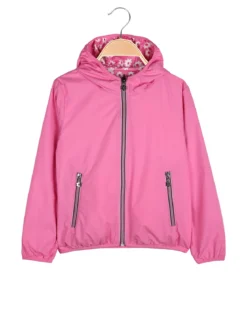 Pink Girl Giacca a vento da bambina doubleface con cappuccio - fucsia