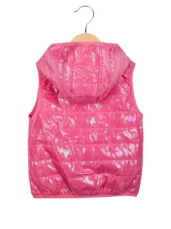 Pink Rabbit Gilet imbottito da bambina con cappuccio