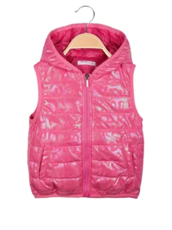 Pink Rabbit Gilet imbottito da bambina con cappuccio