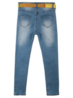 Pink Rabbit Jeans da bambina con cintura e taschino