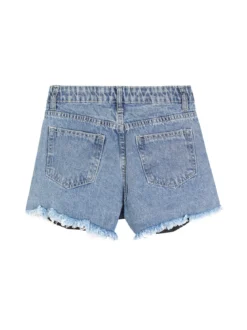 Pink Rabbit Shorts in jeans da bambina vita alta