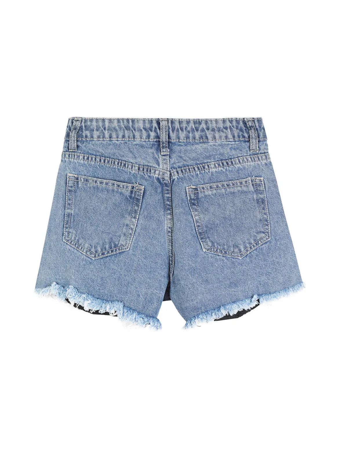 Pink Rabbit Shorts in jeans da bambina vita alta