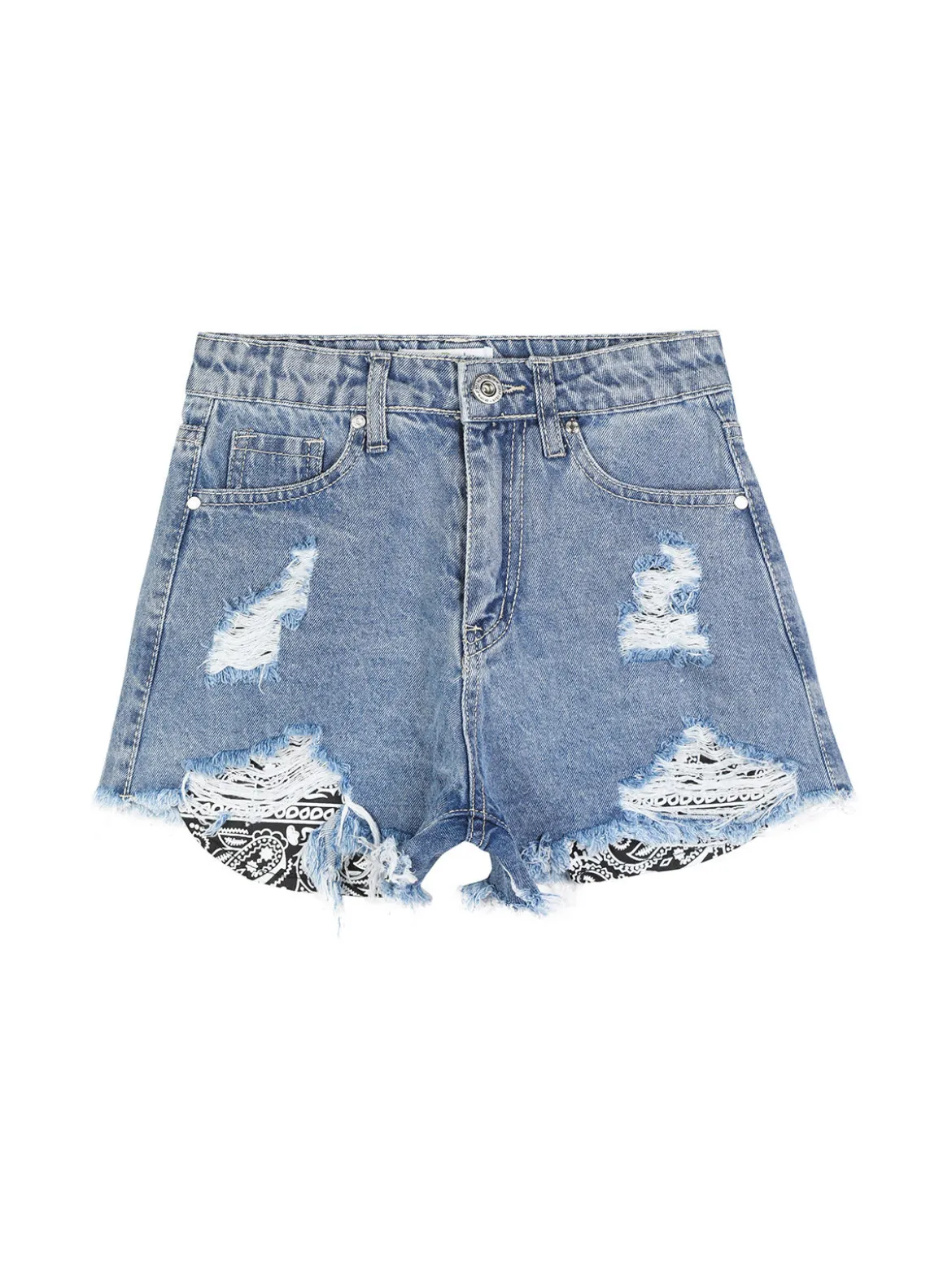 Pink Rabbit Shorts in jeans da bambina vita alta