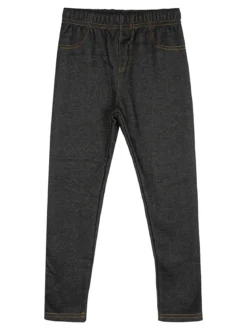 Pink Shell Jeggings da bambina con interno felpato - nero