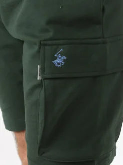 Polo Club Bermuda da uomo in felpa di cotone con tasconi laterali - militare