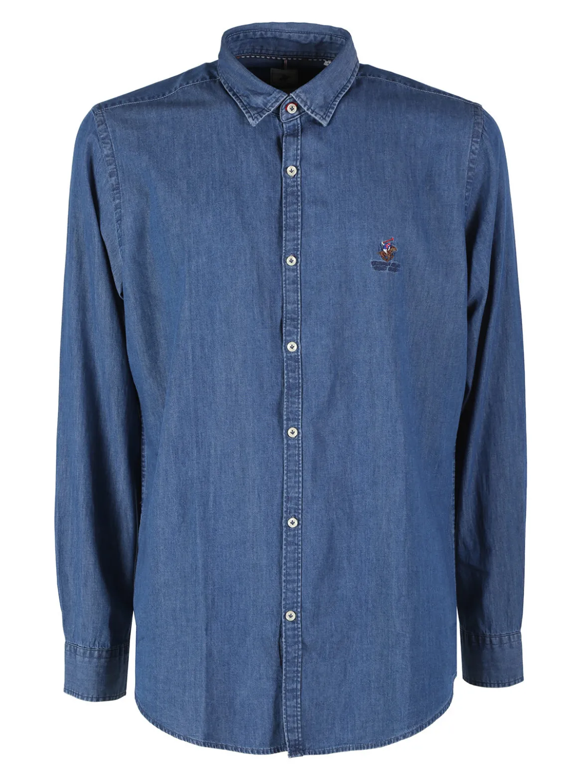 Polo Club Camicia da uomo in jeans a maniche lunghe