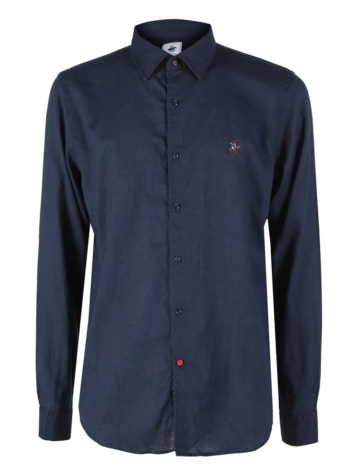 Polo Club Camicia da uomo in misto lino e cotone a maniche lunghe