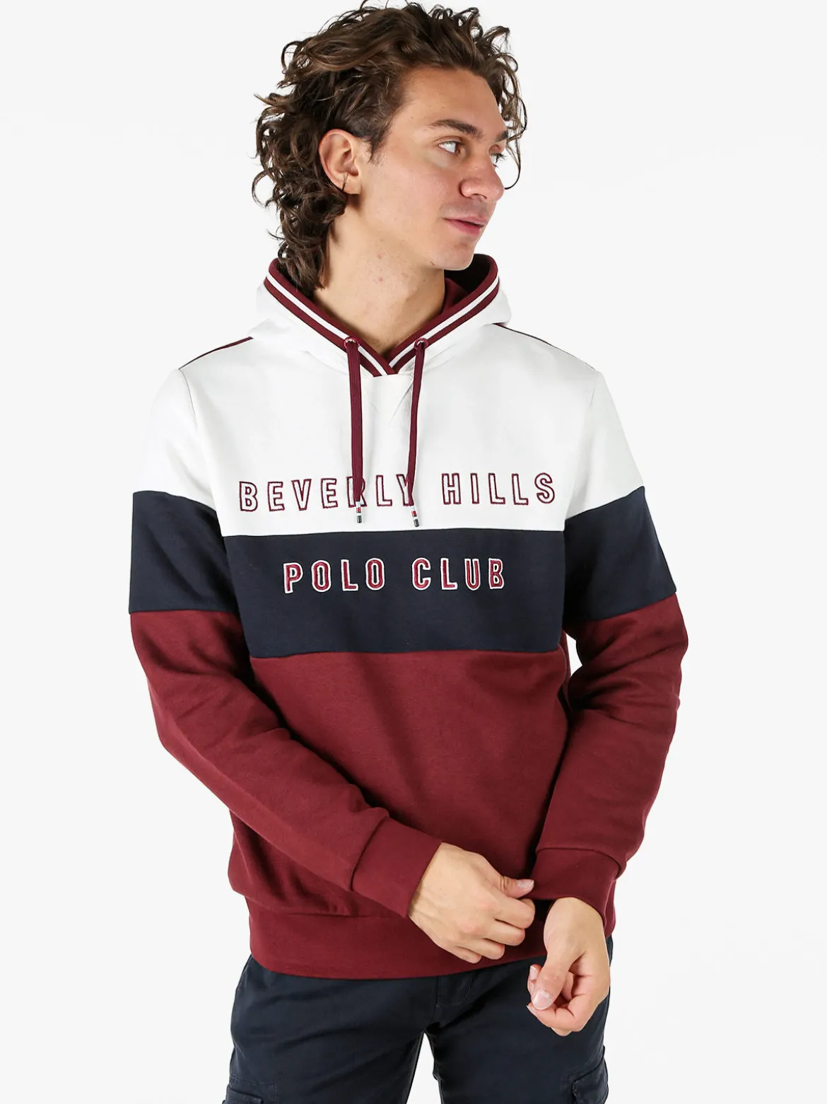Polo Club Felpa da uomo con cappuccio - bordeaux