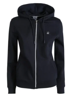 Polo Club Felpa donna con cappuccio e zip e interno felpato - blu scuro