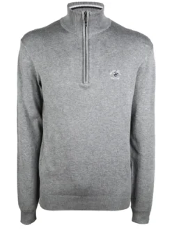 Polo Club Pullover da uomo mezza zip in maglia