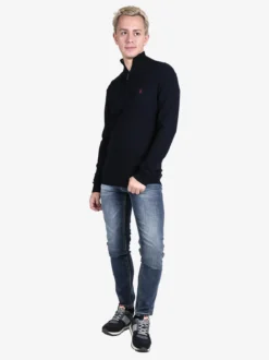 Polo Club Pullover da uomo mezza zip in maglia