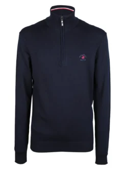 Polo Club Pullover da uomo mezza zip in maglia