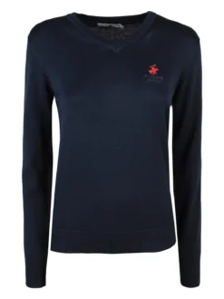 Polo Club Pullover donna in cotone scollo V
