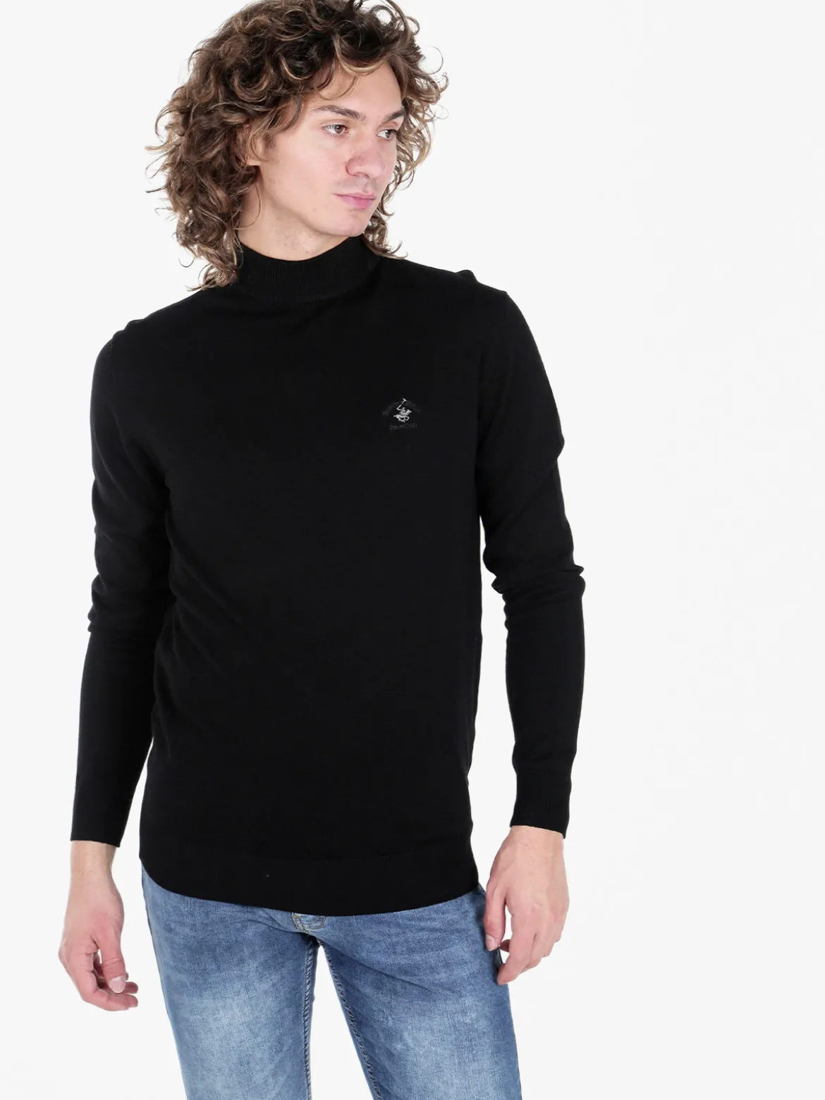 Polo Club Pullover in maglia da uomo con collo a lupetto