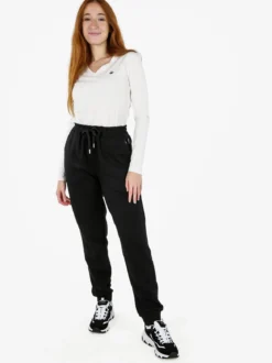 Polo Club T-shirt donna scollo a V a maniche lunghe in cotone - bianco