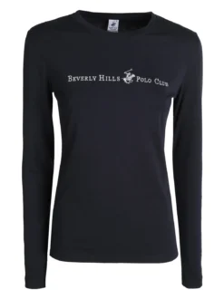Polo Club T-shirt girocollo da donna a maniche lunghe in cotone - blu scuro