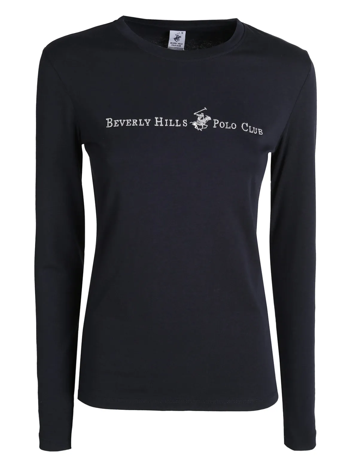 Polo Club T-shirt girocollo da donna a maniche lunghe in cotone - blu scuro