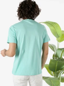 Polo Club T-shirt girocollo da uomo in cotone - acqua marina