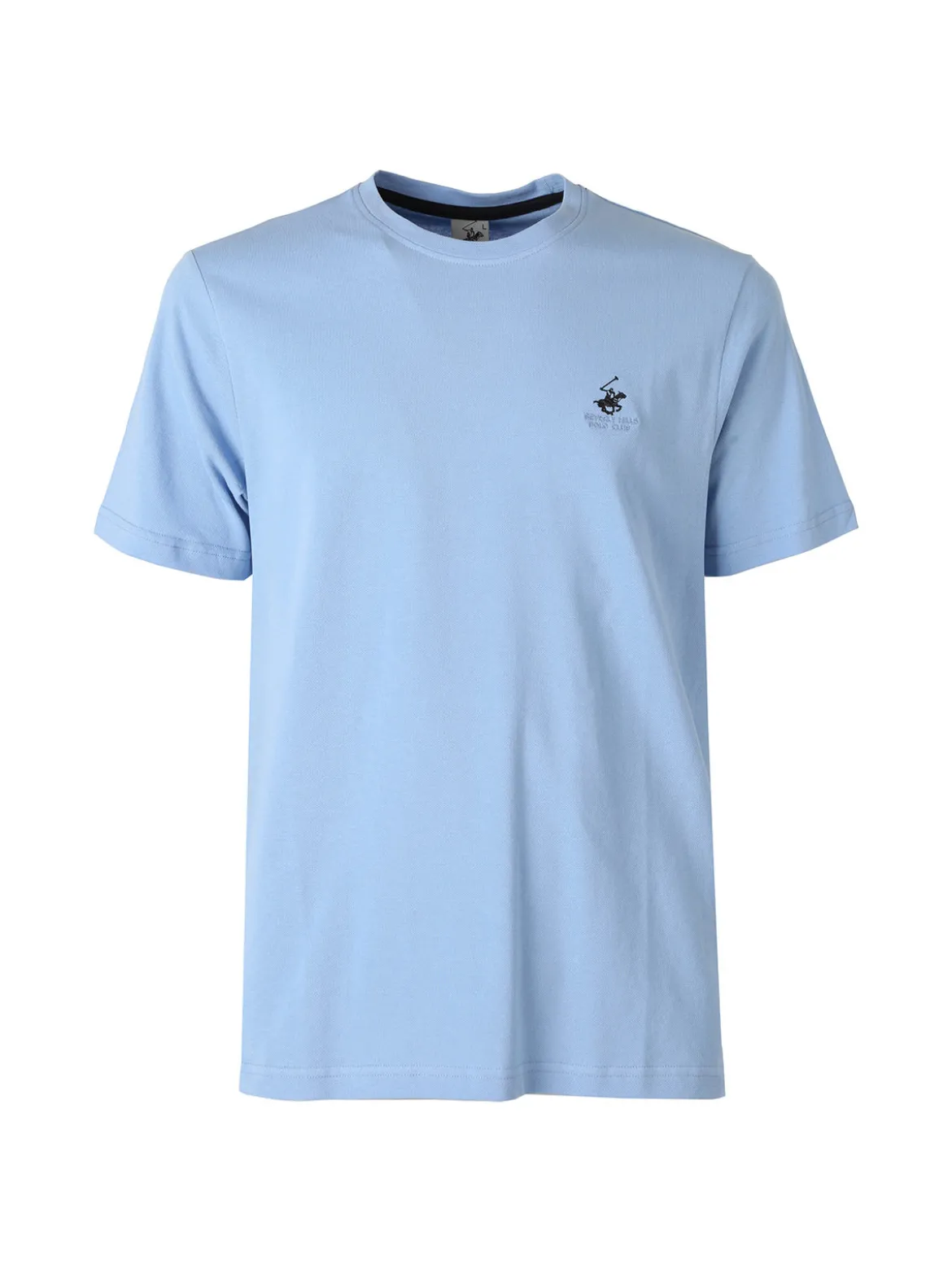 Polo Club T-shirt girocollo da uomo in cotone - azzurro