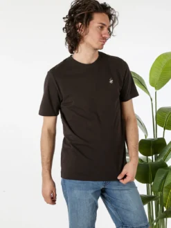 Polo Club T-shirt girocollo da uomo in cotone - moro