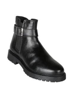 Posch Stivaletti donna in vera pelle con cerniera - nero