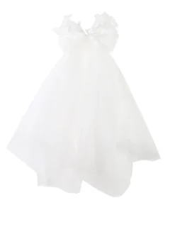 Pretty Baby Abito da cerimonia per neonate in tulle con fiocco per capelli