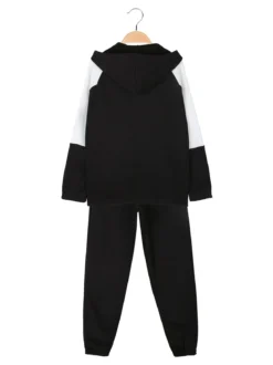 Puma ESS BLOCK SWEAT SUIT Completo tuta invernale da ragazzo con cappuccio e zip - nero