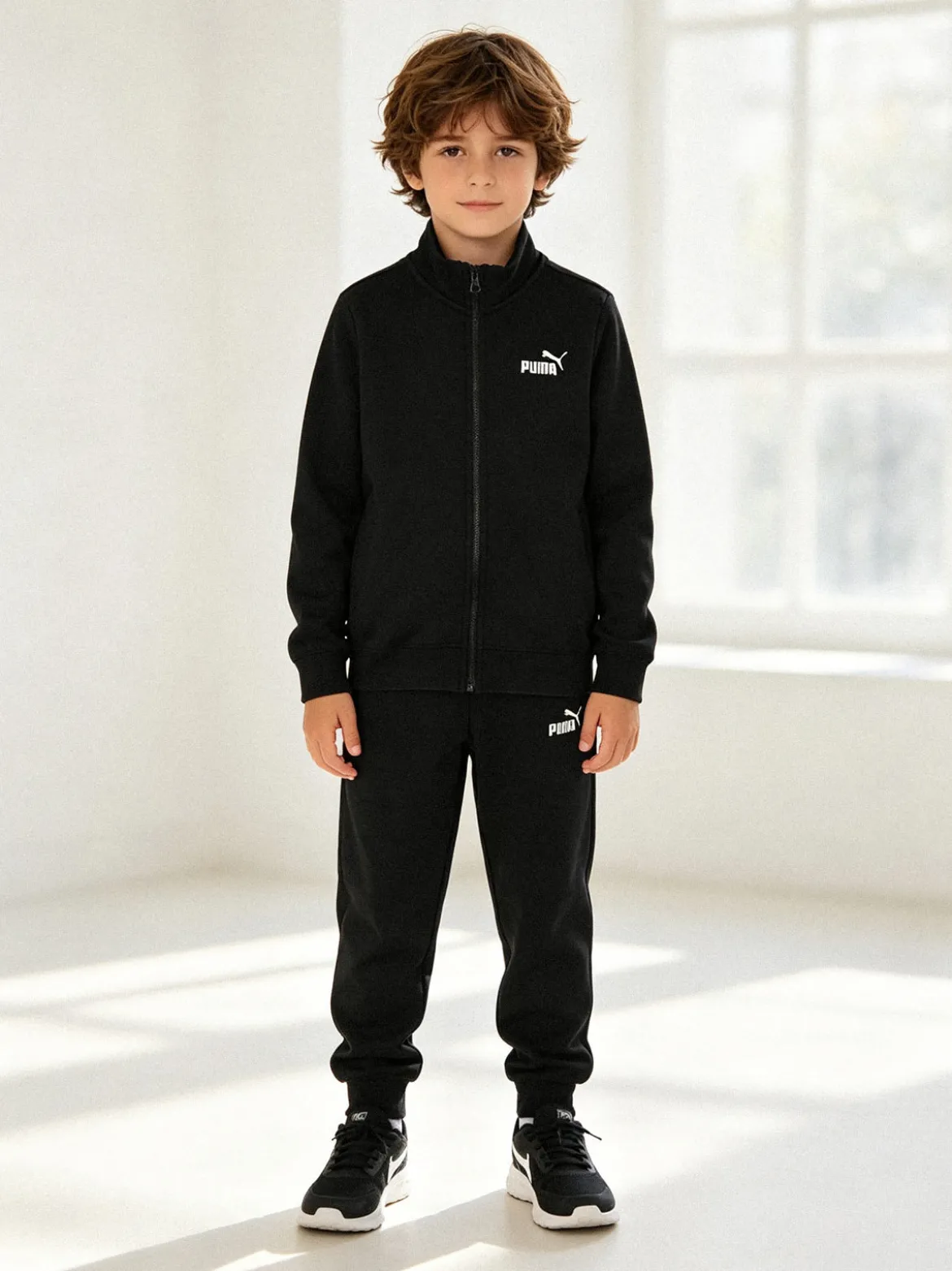 Puma FULL ZIP SWEAT SUIT FL Completo tuta invernale da bambino - nero