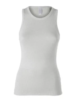 Pura Canotta da donna in cotone lamè - argento