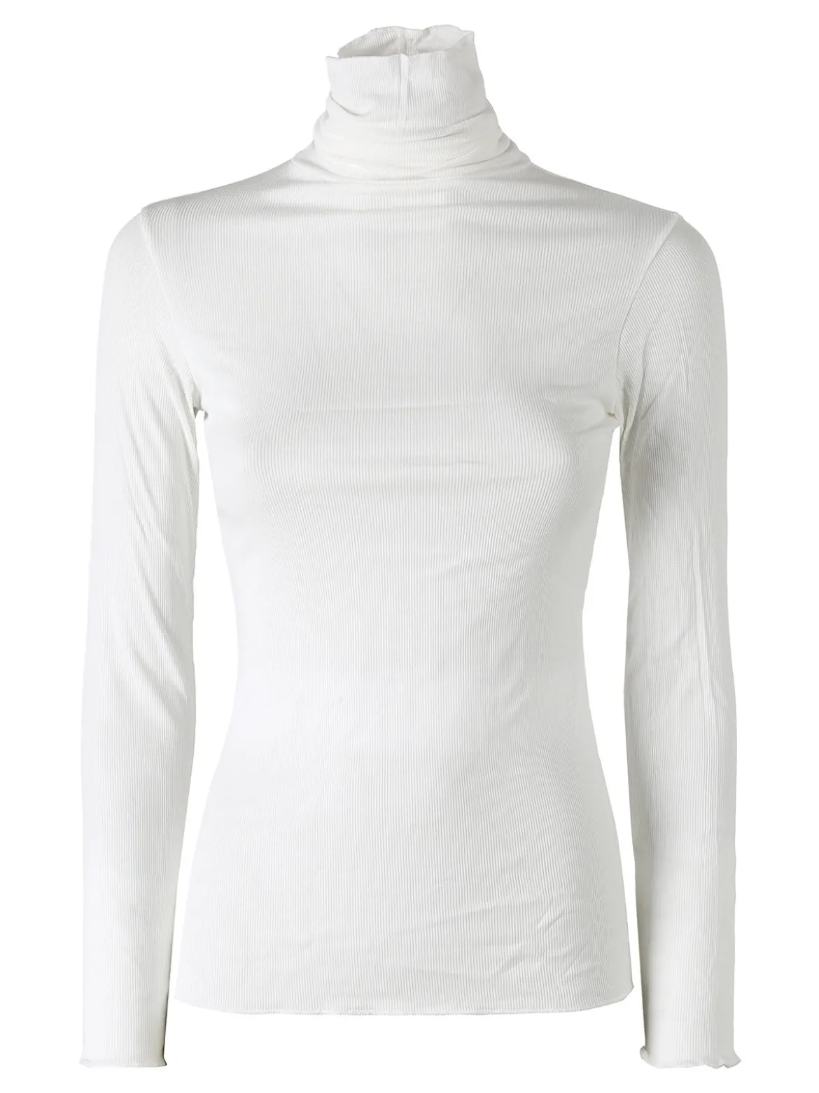 Pura P0736M Dolcevita donna a costine in cashmere - naturale