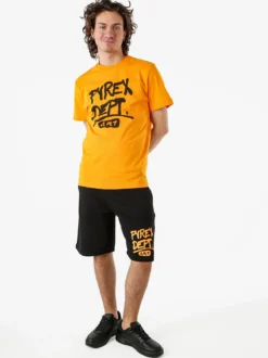 Pyrex Bermuda sportivi da uomo in cotone con logo - nero