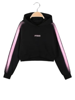 Pyrex Felpa crop da ragazza con cappuccio