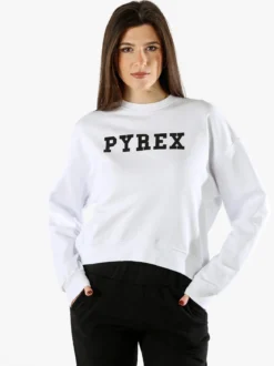 Pyrex Felpa donna oversize con logo - bianco