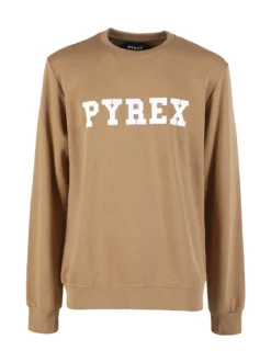 Pyrex Felpa girocollo da uomo invernale con logo - marrone