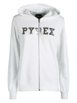 Pyrex Felpa in cotone da donna con cappuccio e zip