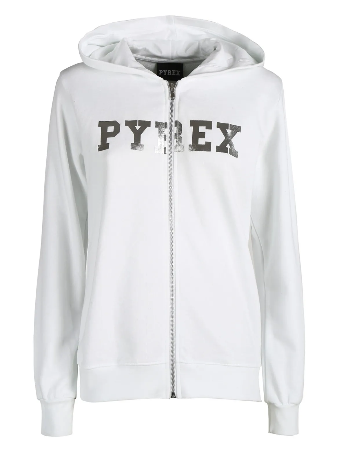 Pyrex Felpa in cotone da donna con cappuccio e zip