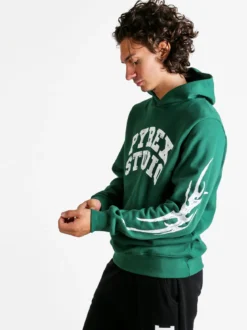 Pyrex Felpa invernale da uomo con cappuccio - verde