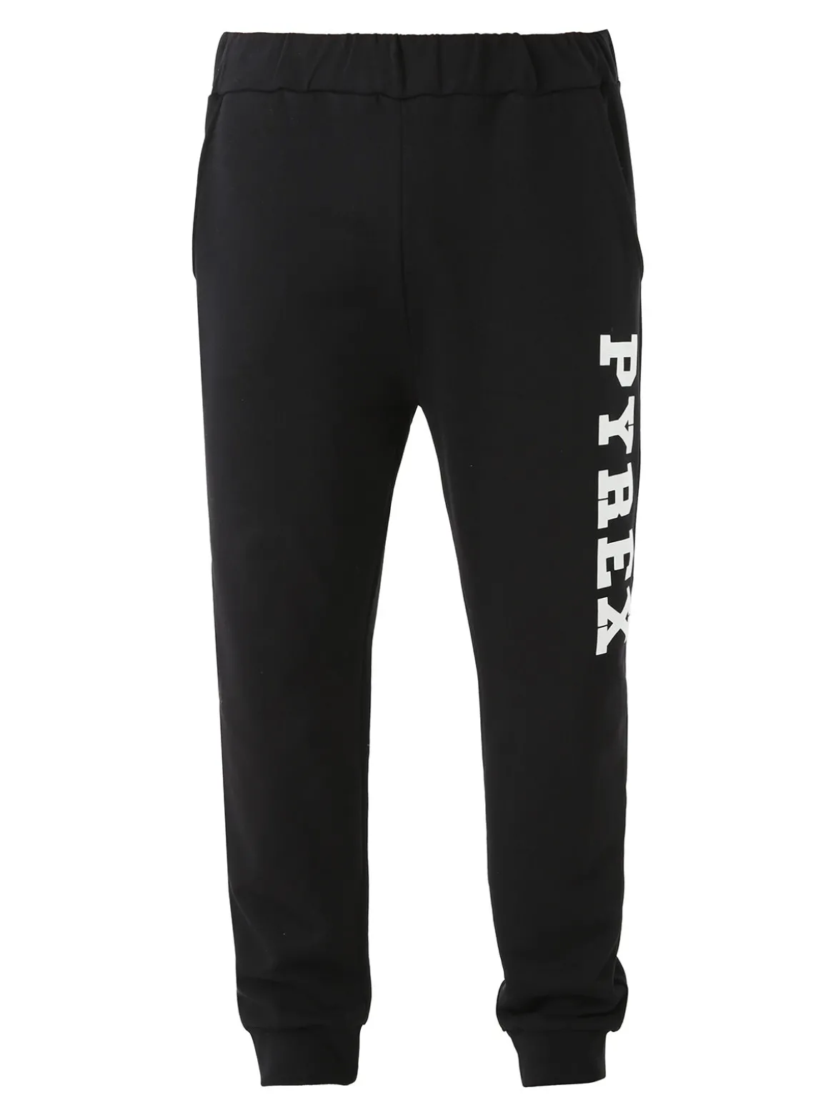 Pyrex Pantaloni tuta da uomo in cotone con logo - nero
