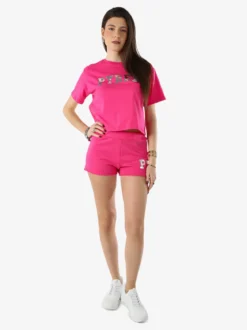 Pyrex Shorts donna in cotone con logo - fucsia