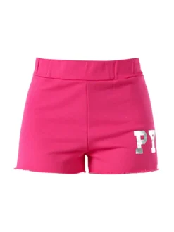 Pyrex Shorts donna in cotone con logo - fucsia
