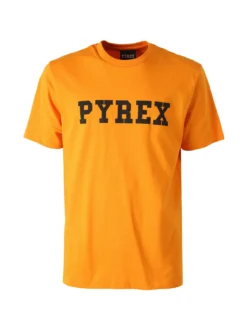 Pyrex T-shirt da uomo in cotone con logo - arancione
