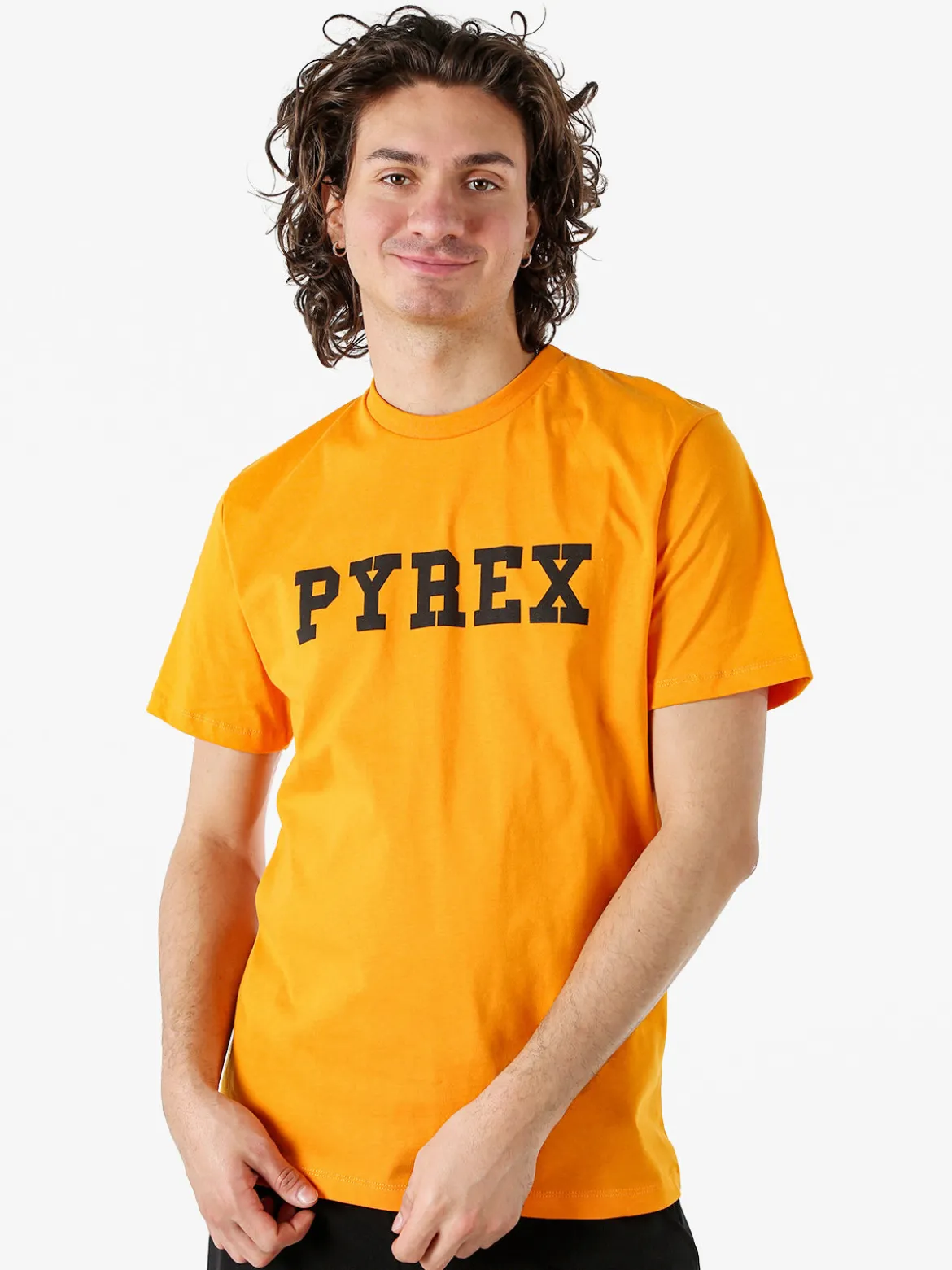 Pyrex T-shirt da uomo in cotone con logo - arancione