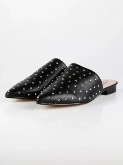 Queen Helena Sabot neri in ecopelle con borchie