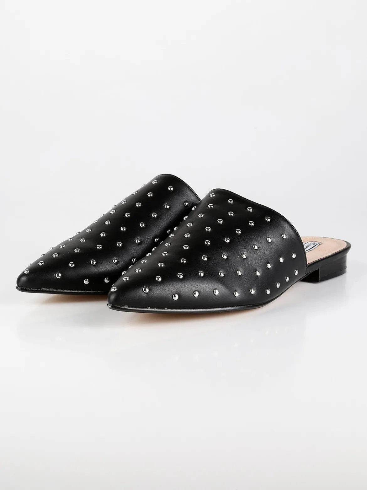 Queen Helena Sabot neri in ecopelle con borchie