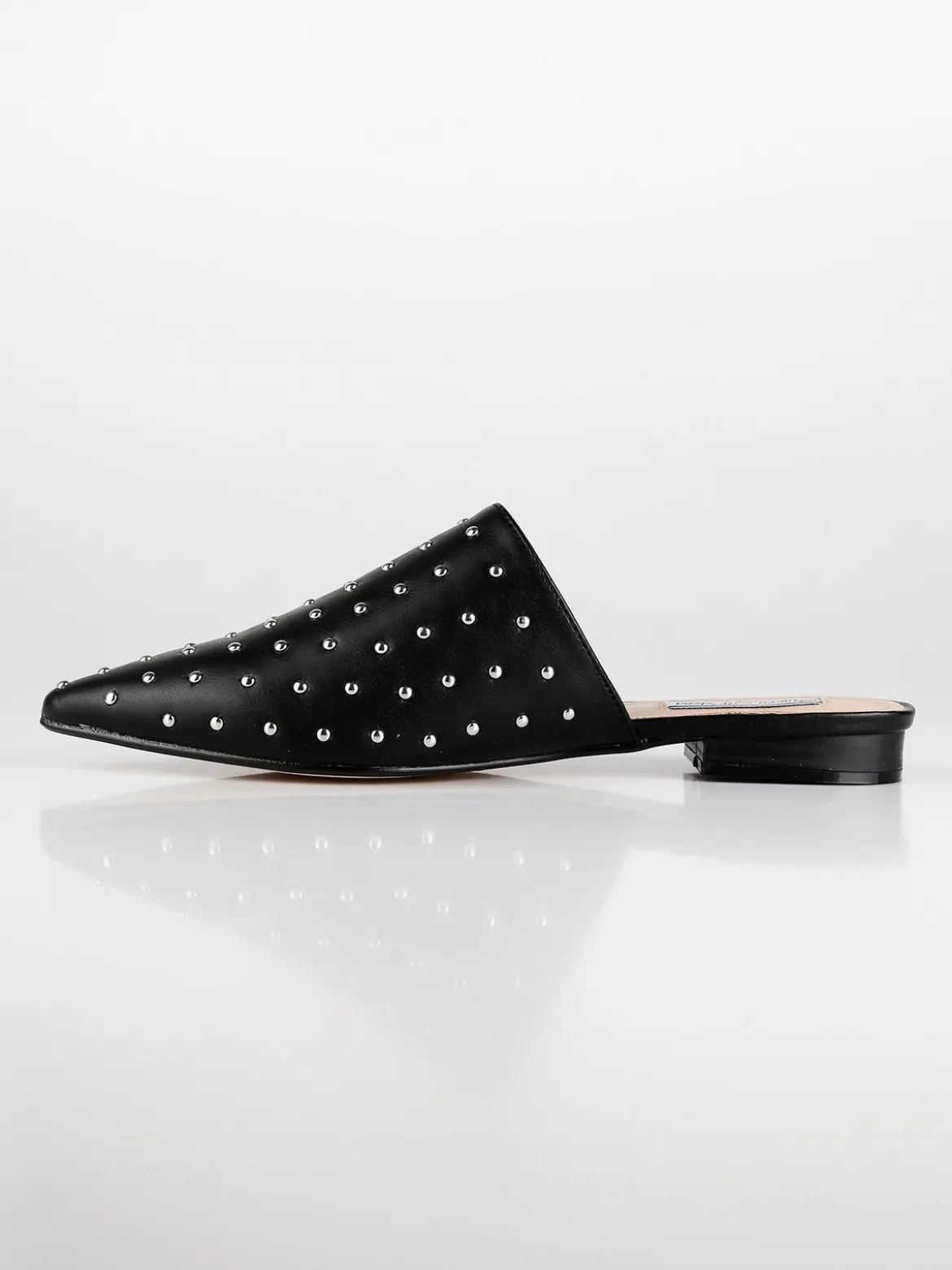 Queen Helena Sabot neri in ecopelle con borchie