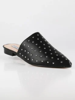 Queen Helena Sabot neri in ecopelle con borchie