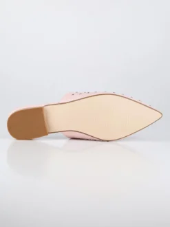 Queen Helena Sabot rosa in ecopelle con borchie