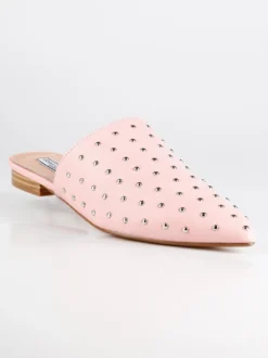 Queen Helena Sabot rosa in ecopelle con borchie